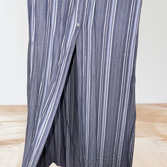 EUC Hollister High Waisted Striped Button Slit Maxi Skirt Size Large - Picture 5 of 8